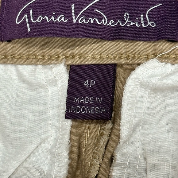 Women’s Gloria Vanderbilt 4 Petite Chino Khakis Pants Khaki Straight Stretch NWT - Picture 10 of 12